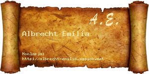 Albrecht Emília névjegykártya